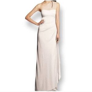 DAVID'S BRIDAL PINK ONE SHOULDER GOWN SZ.2 EUC